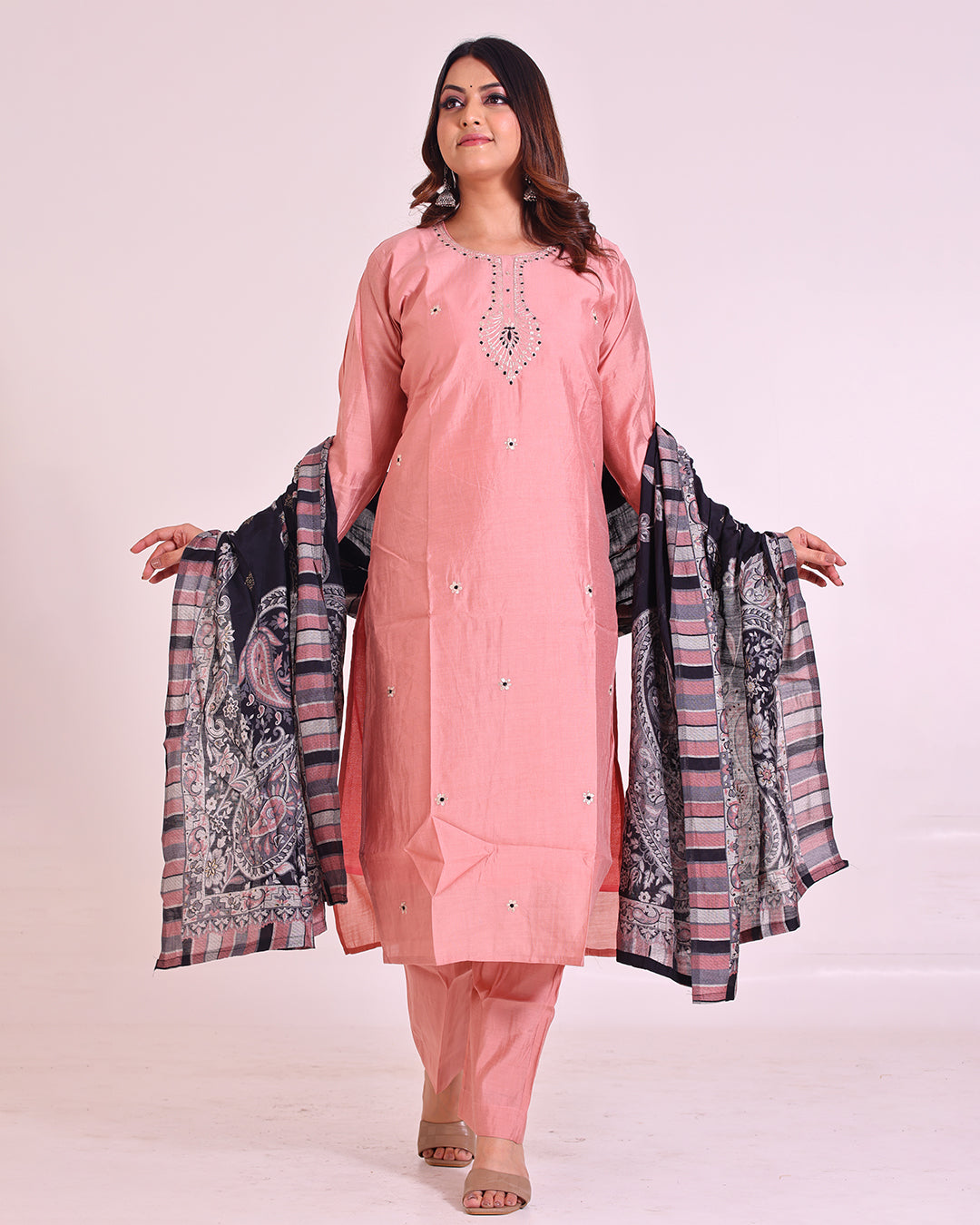 Modal Silk Suit with Paithani Work and Digital Print Dupatta