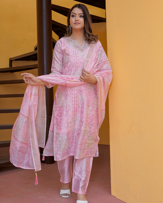 Pure Chanderi Silk Ensemble