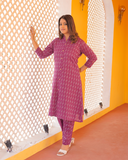 Pure Cotton Katha Print Kurta Pant Set