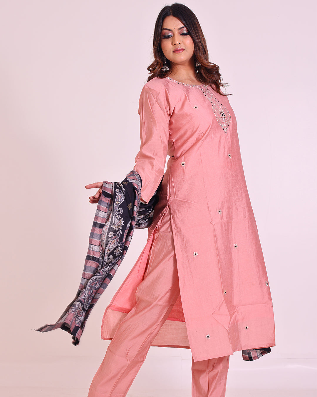 Modal Silk Suit with Paithani Work and Digital Print Dupatta