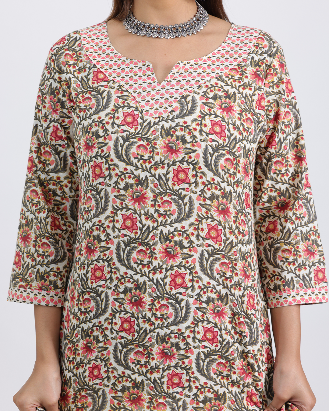 Pure Cotton Peach Kurta Pant Set