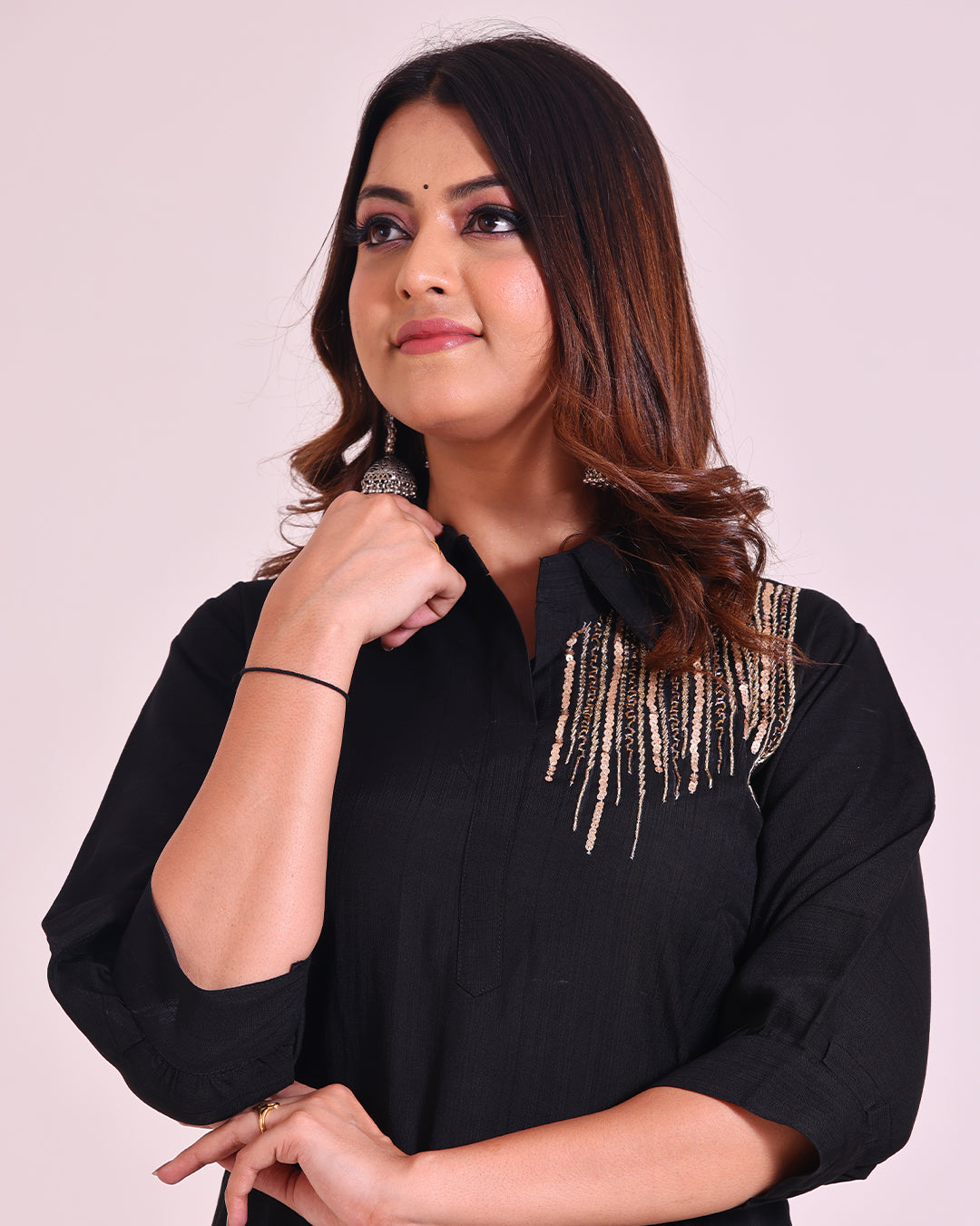 Vatican Silk Black Coord Set with Exquisite Zardozi Work