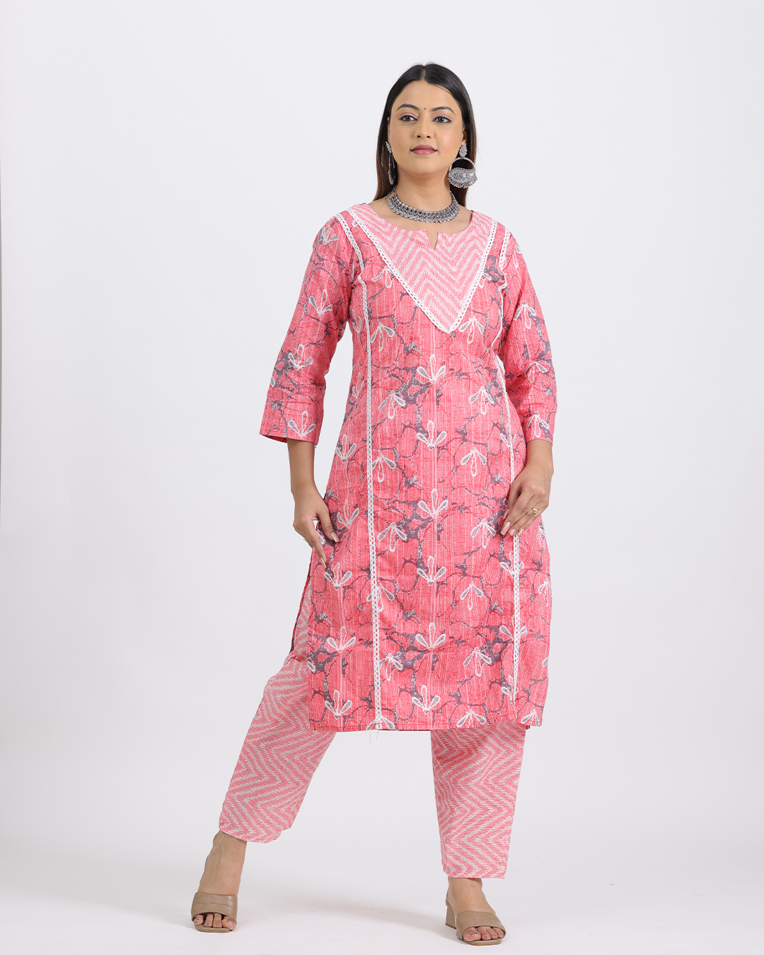 Pure Cotton Baby Pink Kurta Pant Set