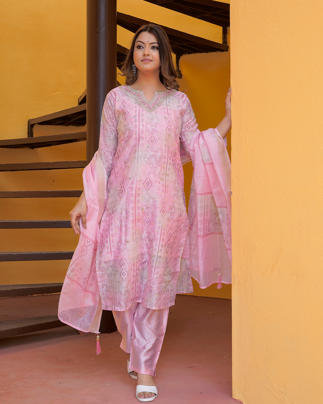 Pure Chanderi Silk Ensemble