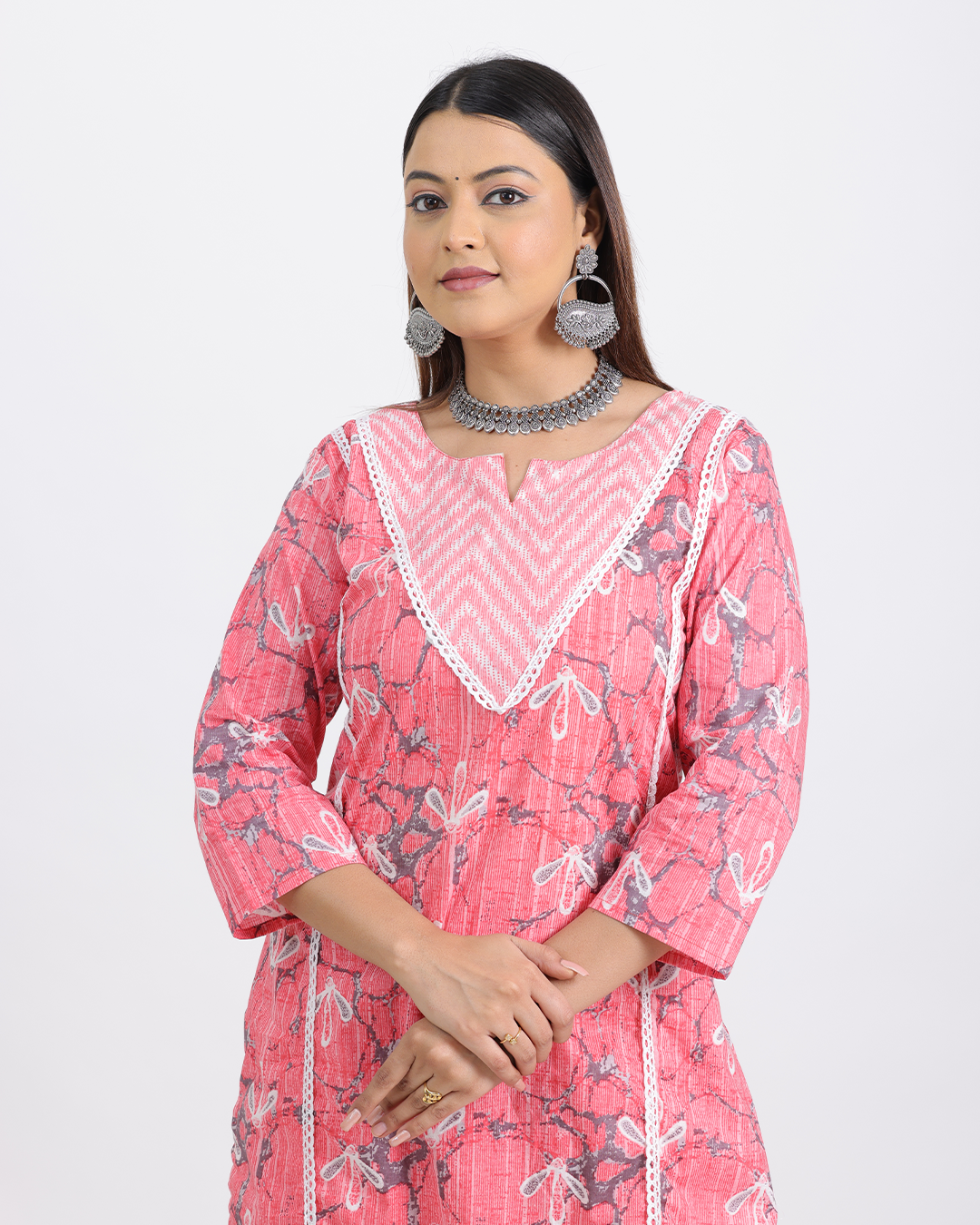 Pure Cotton Baby Pink Kurta Pant Set