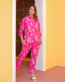 Pure Cotton Floral Print Pink Coord Set