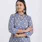 Pure Cotton Blue and White Kurta Pant Set in Bagru Print