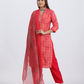 Pure Muslin Silk Suit with Paithani Work and Digital Print Dupatta in Red