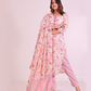 Pure Cotton Off-White and Baby Pink Digital Print Dupatta Set