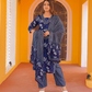 Pure Cotton Royal Blue Batik Print Dupatta Set