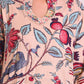 Pure Cotton Beige Floral Print Coord Set with Stylish V-Neck and Pearl & Sequence Work