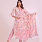 Pure Cotton Off-White and Baby Pink Digital Print Dupatta Set