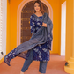 Pure Cotton Royal Blue Batik Print Dupatta Set