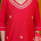 Pure silk Red suit with paithani work andheavy banarsi dupatta