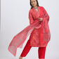 Pure Muslin Silk Suit with Paithani Work and Digital Print Dupatta in Red