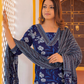 Pure Cotton Royal Blue Batik Print Dupatta Set