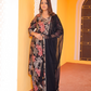 Pure Muslin Silk Black Angrakha Suit
