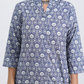 Pure Cotton Blue and White Kurta Pant Set in Bagru Print