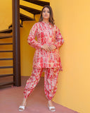 Pure Muslin Silk Coord Set with Sparkle Work