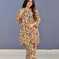 Pure Cotton Beige and Black Chittah Print Coord Set with Sparkle Work