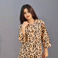 Pure Cotton Beige and Black Chittah Print Coord Set with Sparkle Work