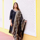 Pure Silk Black Suit with Heavy Banarasi Silk Dupatta and Paithani Work