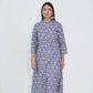 Pure Cotton Blue and White Kurta Pant Set in Bagru Print