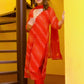 Pure Chiffon Red Bandhej Suit with Bandhani Dupatta and Pant Set in Pure Gotta Patti Work