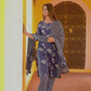 Pure Cotton Royal Blue Batik Print Dupatta Set