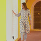 Pure cotton white and sky blue kurta pant set